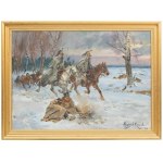 Wojciech Kossak (1856 Paris - 1942 Krakow), Return of Napoleon from Russia, 1919.