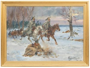 Wojciech Kossak (1856 Paris - 1942 Krakow), Return of Napoleon from Russia, 1919.