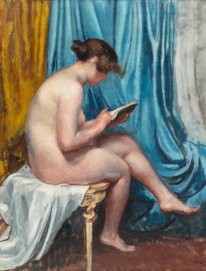 Wojciech Weiss (1875 Leorda na Bukowina - 1950 Krakow), Nude of a seated woman, circa 1920.