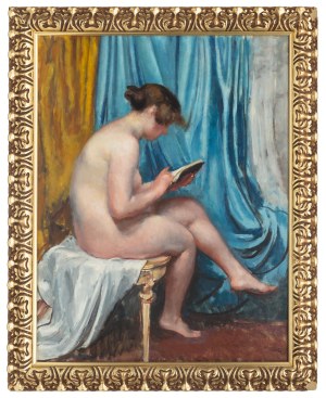 Wojciech Weiss (1875 Leorda na Bukowina - 1950 Krakow), Nude of a seated woman, circa 1920.