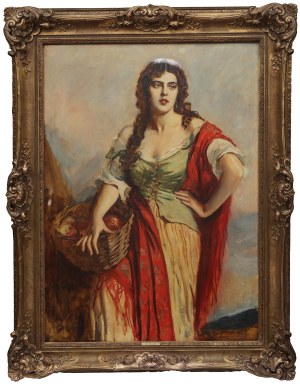 Bolesław Szańkowski (1873 Pogwizdowo - 1953 Fischbachau/Bavaria), Woman with a red shawl
