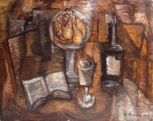 Alicja Halicka (1894 Krakow- 1975 Paris), Still life with bottle and book