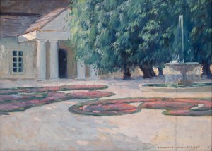 Bronisława Rychter-Janowska (1868 Kraków - 1953 there), Manor house with fountain, 1920.