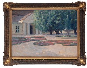 Bronisława Rychter-Janowska (1868 Kraków - 1953 there), Manor house with fountain, 1920.