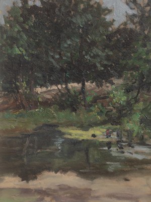 Eugeniusz Dzierzencki (1905 Warsaw - 1990 Sopot), Tleń. Black Water.