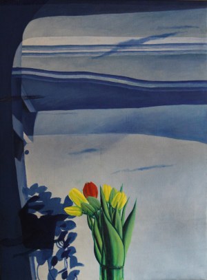 Wojciech Ćwiertniewicz, Niebieskie okno z tulipanami, 1984 r.