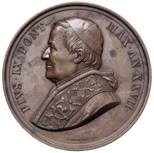Papal Medals Collection - Pius IX (1846-1866). Annual medal 1872 a.XXVII....