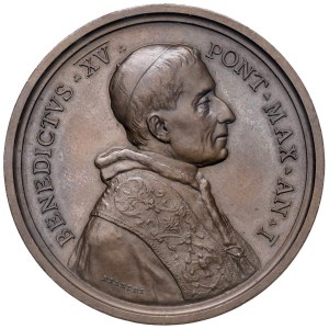 Papal Medals Collection - Benedict XV (1914-1922). Annual medal 1914 a....