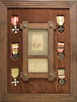 Italian Medals - Medagliere with photograph of Lt. Col. Calcedoni...