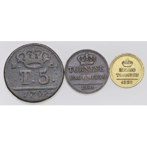 Italian mints - Regno delle Due Sicilie. Lotto composto da 3 monet...