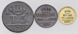 Italian mints - Kingdom of the Two Sicilies. Lot consisting of 3 coins...