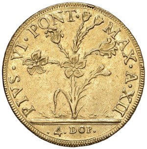 Italian mints - Pius VI (1775-1799). 4 Roman doubles year XII/1786....
