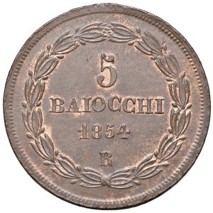 Italian mints - Rome. Pius IX (1846-1878). 5 Baiocchi 1854 R year V...