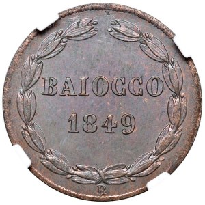 Italian mints - Roma. Pio IX (1846-1878). Baiocco 1849 Roma. Cu. M...