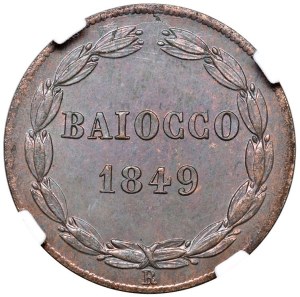 Italian mints - Rome. Pius IX (1846-1878). Baiocco 1849 Rome. Cu. M...
