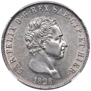 Savoy - Kingdom of Sardinia. Charles Felix (1821-1831). 5 Lir.