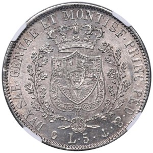 Savoy - Kingdom of Sardinia. Charles Felix (1821-1831). 5 Lir.