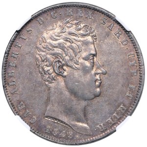 Savoy - Kingdom of Sardinia. Charles Albert (1831-1849). 5 Li...
