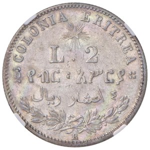 Savoy - Eritrean Colony. Humbert I (1878-1900). 2 Lire 18...