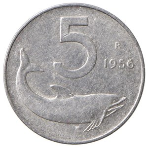 Italian Republic - REPUBBLICA ITALIANA (1946-...) 5 LIRE 1956 GIG. 28...