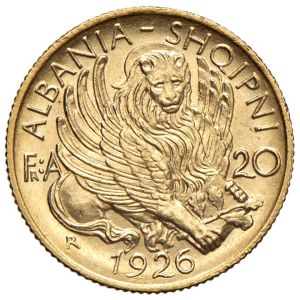 World Coins - Albania. Amet Zogu (1925-1939) - 20 Franga Ari 192...