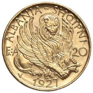 World Coins - Albania. Amet Zogu (1925-1939) - 20 Franga Ari 192...