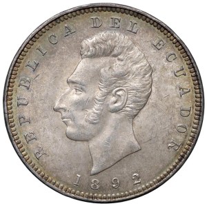 World Coins - Ecuador. Republic. 1 Sucre 1892 Birmingham. AG (...