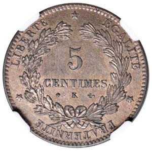 World Coins - France. Third Republic (1871-1940). 5 cents...