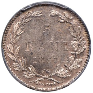 Monety świata - Rumunia. Karol I (1866-1906). 5 Bani 1867 Heaton. ...
