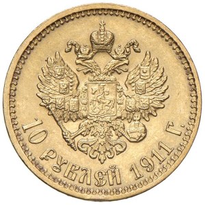 World Coins - Russia. Nicholas II (1894-1917) 10 Rubles 1911. Au gr...