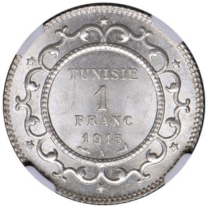 World Coins - Tunisia Muhammad al-Nasir Bey (1906-1922). 1 Franc...