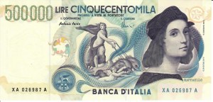 Italian Banknotes - Italian Republic. 500000 Lire 1997 Raffaello Sa...