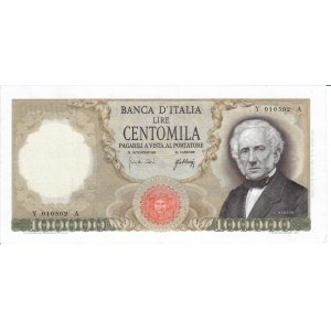 Italian Banknotes - Repubblica Italiana. 100000 Lire Alessandro Manzon...