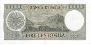 Italian Banknotes - Italian Republic. 100000 Lira Alessandro Manzon...
