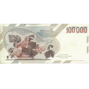 Italian Banknotes - Repubblica Italiana. 100000 Lire Caravaggio 1 tipo...