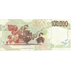 Italian Banknotes - Repubblica Italiana. 100000 Lire Caravaggio 2 tipo...