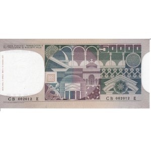 Italian Banknotes - Repubblica Italiana. 50000 Lire Volto di donna. De...