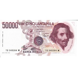 Italian Banknotes - Repubblica Italiana. 50000 Lire Bernini 1 tipo. Se...
