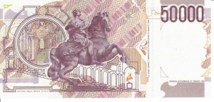 Italian Banknotes - Italian Republic. 50000 Lire Bernini 2 type. If.