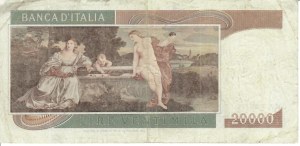 Italian Banknotes - Italian Republic. 20000 Lira Titian. Decree of.