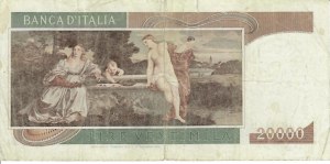 Italian Banknotes - Italian Republic. 20000 Lira Titian. Decree of.