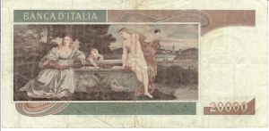 Italian Banknotes - Italian Republic. 20000 Lira Titian. Decree of.