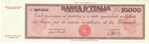 Italian Banknotes - Italian Republic. 10000 Lire Provisional Title...