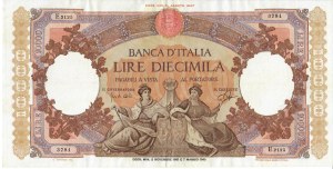 Italian Banknotes - Italian Republic. 10000 Lire Queens of the Sea. D...