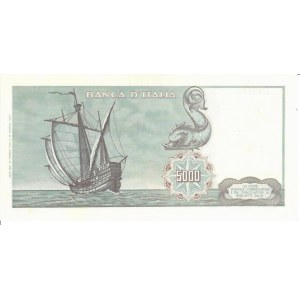 Italian Banknotes - Repubblica Italiana. 5000 Lire Colombo 1 tipo. Dec...