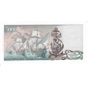 Italian Banknotes - Repubblica Italiana. 5000 Lire Colombo 2 tipo. Dec...