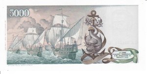 Italian Banknotes - Italian Republic. 5000 Lire Colombo 2 type. Dec.