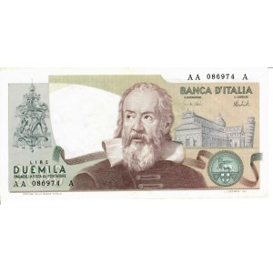 Italian Banknotes - Repubblica Italiana. 2000 Lire Galileo Galilei. De...