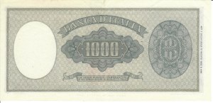 Italian Banknotes - Italian Republic. 1000 Lire Italy. Decree of.