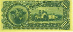 Italian Banknotes - Banco Italiano of Uruguay (1887) - 100 Pesos 20/...